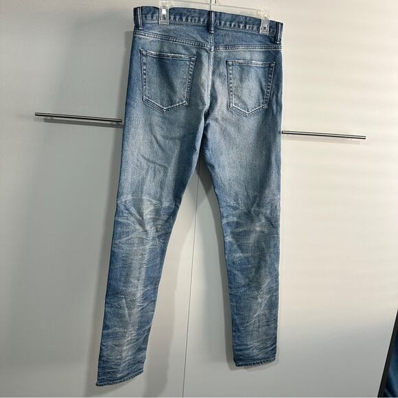 John Elliott Size 30 Mens Blue The Cast 2 Jeans White Paint Speck Speckled Hip - Picture 5 of 15